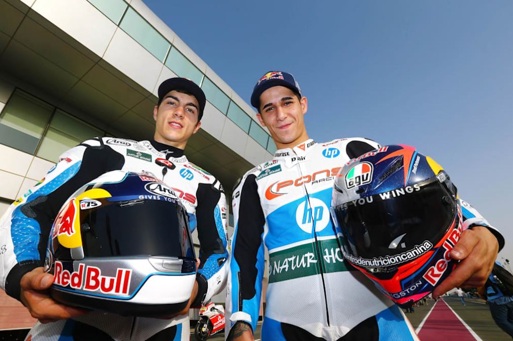 Maverick Vinales dan pesaingnya Luis Salom saat masih di Moto2